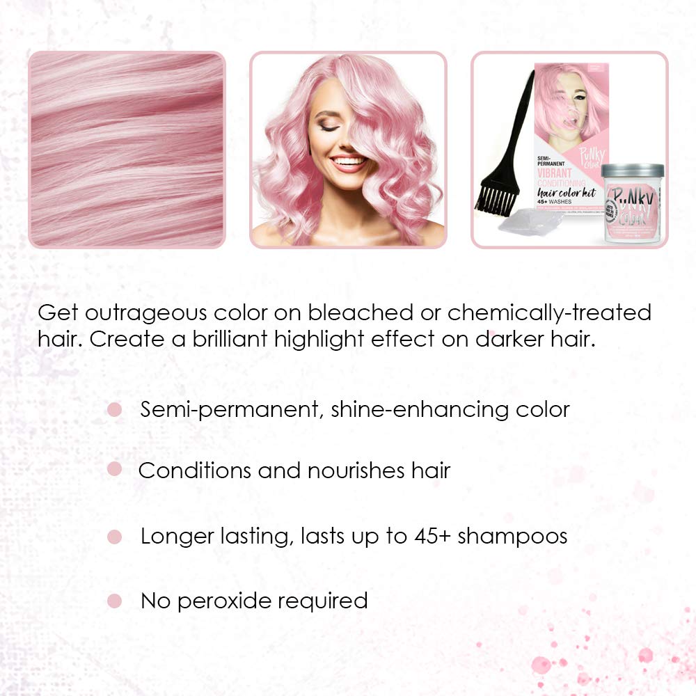 Punky Colour Box Kit Cotton Candy Semi Permanent Hair Color - Vegan, Cruelty-Free Conditioning Hair Dye, Lasts Up to 35 Washes