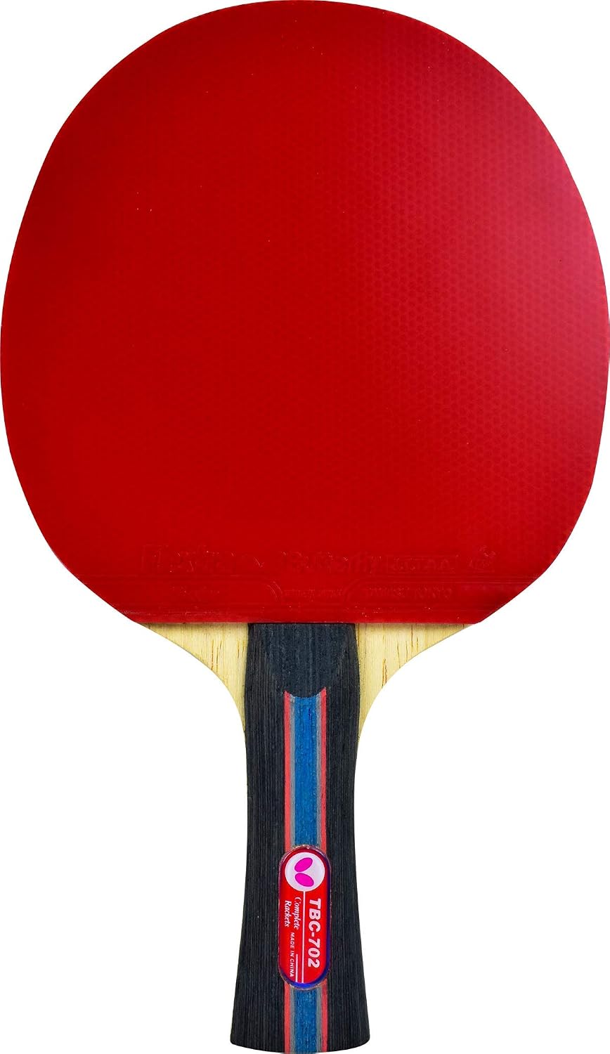 Butterfly B702FL Shakehand Table Tennis Racket | China Series | Powerful Carbon Blade and Rubber Combination with Racket Case | Recommended for