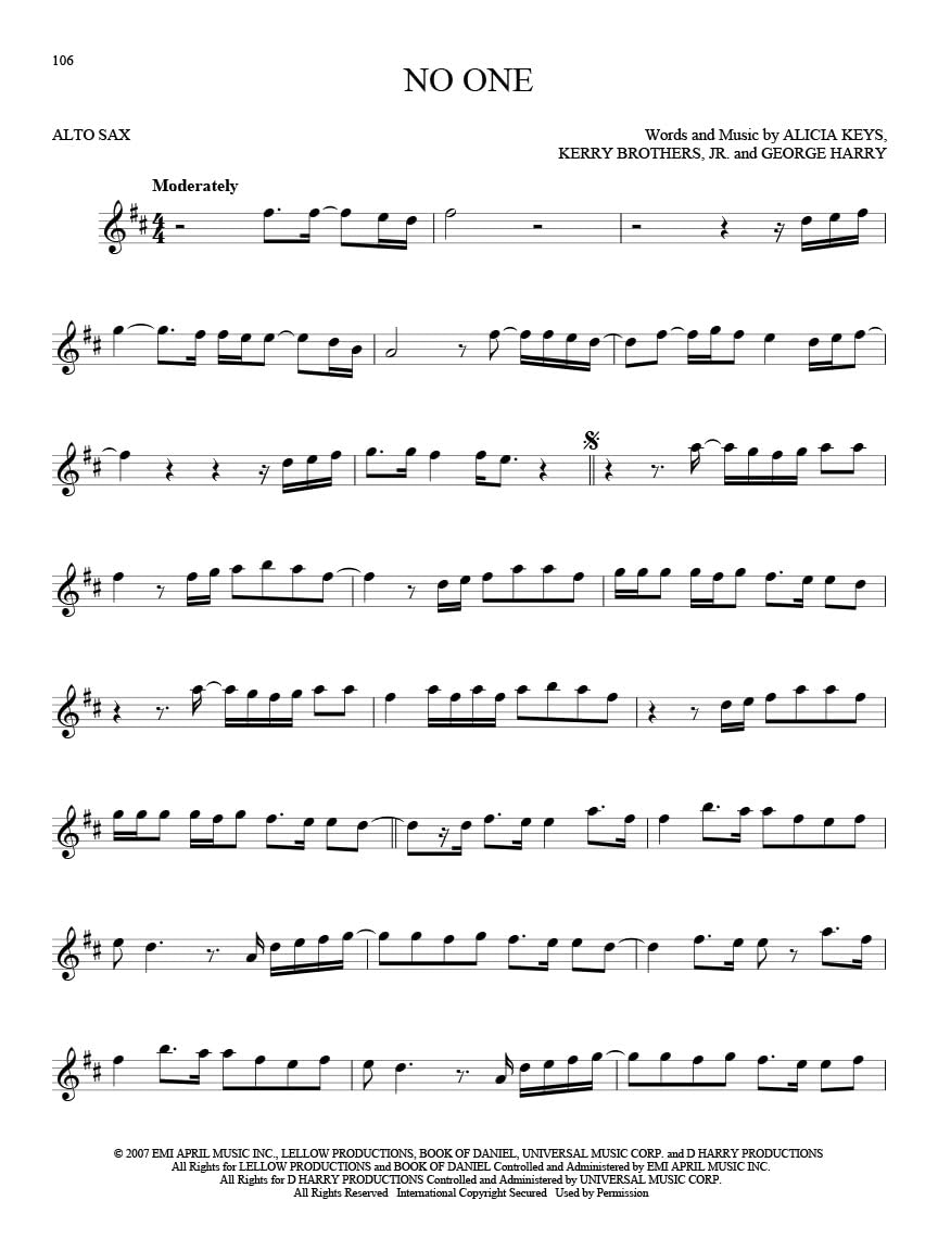 101 Hit Songs for Alto Sax | Pop and Rock Saxophone Sheet Music Collection | Songbook for Intermediate and Advanced Players | Popular Music for Alto