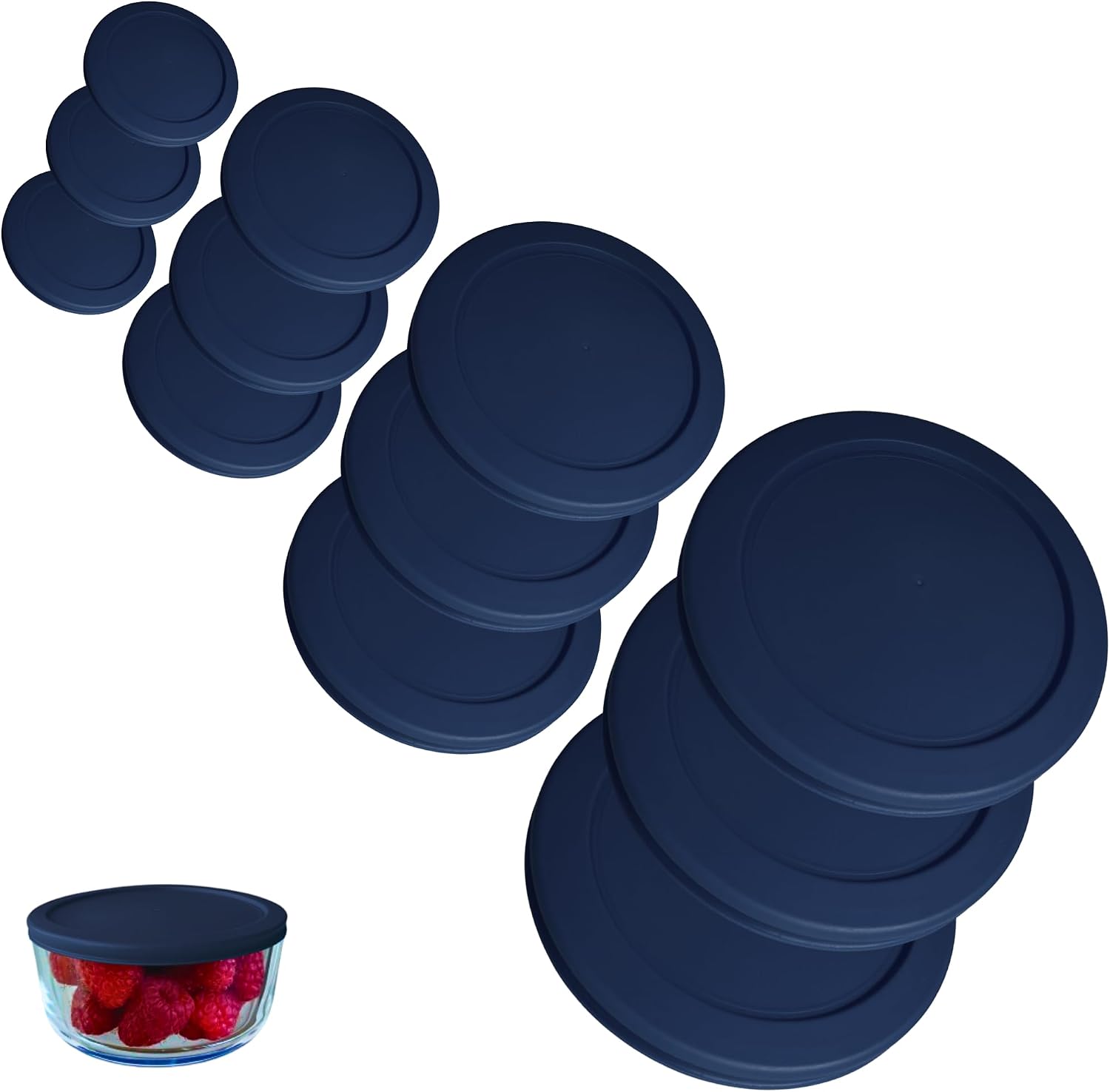 1, 2, 4 & 7 Cup Green, Orange, Blue, Red Replacement Lids/Covers for Pyrex