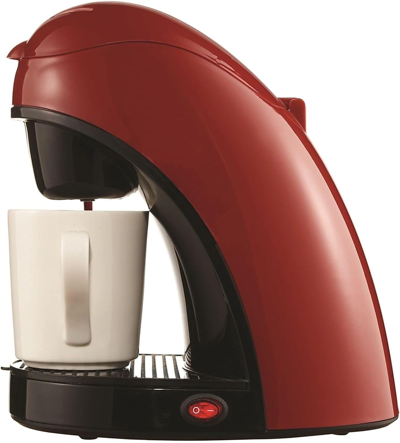 Brentwood TS-112R Single Cup Coffee Maker, 8.75 x 6.75 x 9.5-Inch, Red
