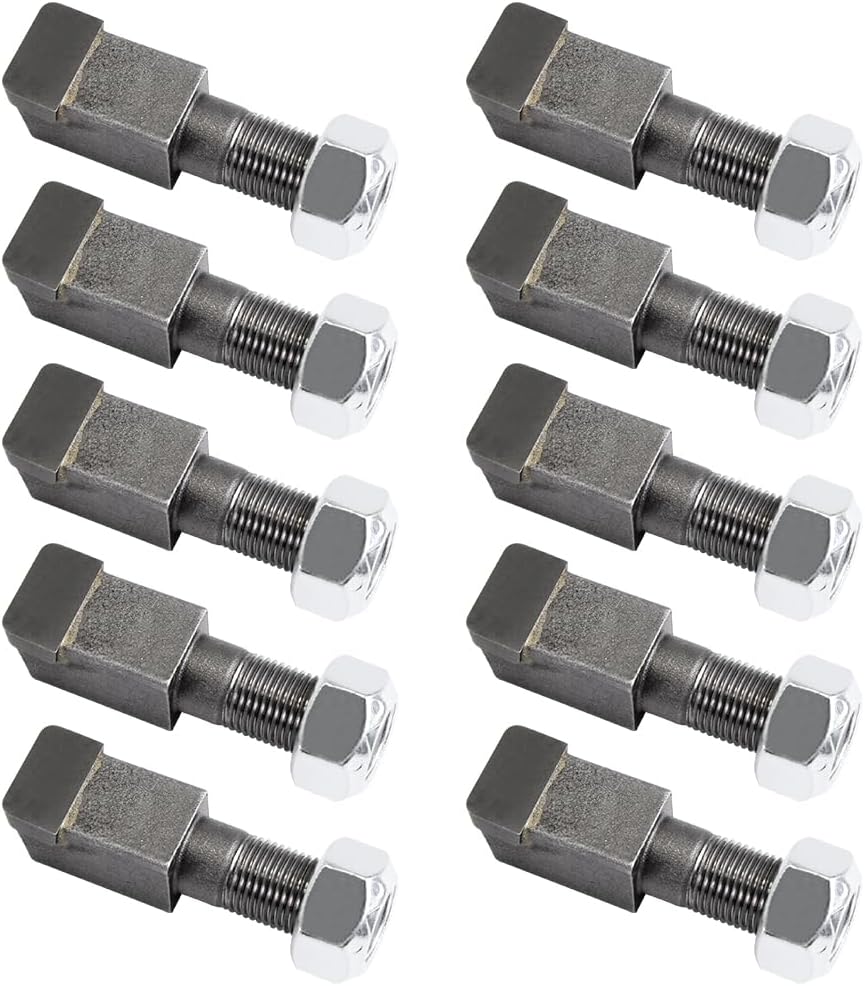 10 PACK 2-7/8"Lx3/4"W Stump Grinder Teeth with 5/8" Nuts Carbide Tipped | Compatible with Baumalight 1P24/Ashland FS19/Shaver SC50/JCB/Bradco SG26