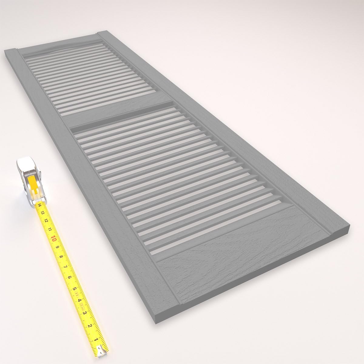 Ekena Millwork Lifetime Vinyl LL1S12X05200BL Standard Cathedral Top Center Mullion, Open Louver Vinyl Shutters, w/Installation Shutter-Lok's & Matching Screws (Per Pair), 12"W x 52"H, Black