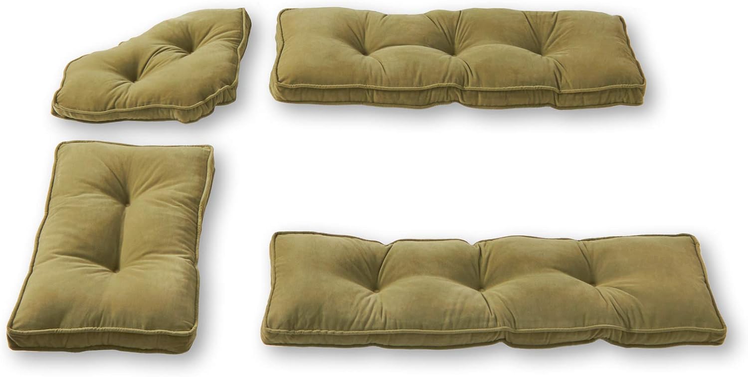 Greendale Home Fashions Hyatt 4-Piece Kitchen Nook Polyester Cushion Set, Cobalt