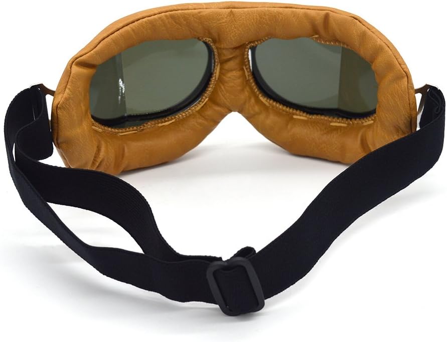 Motorcycle Goggles Anti Fog&Wind&Dust&Sand Aviator Pilot Motocross | Dirt Bike Atv Riding Goggles with Yellow Lens,Fit Over Glasses or Helmet