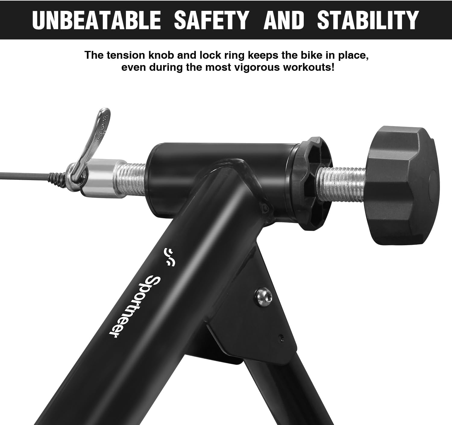 Sportneer Bike Trainer - Fluid Stationary Bike Stand for 26-29" & 700C Wheels - Auto Resistance Control Bike Trainer Stand for Indoor Riding with