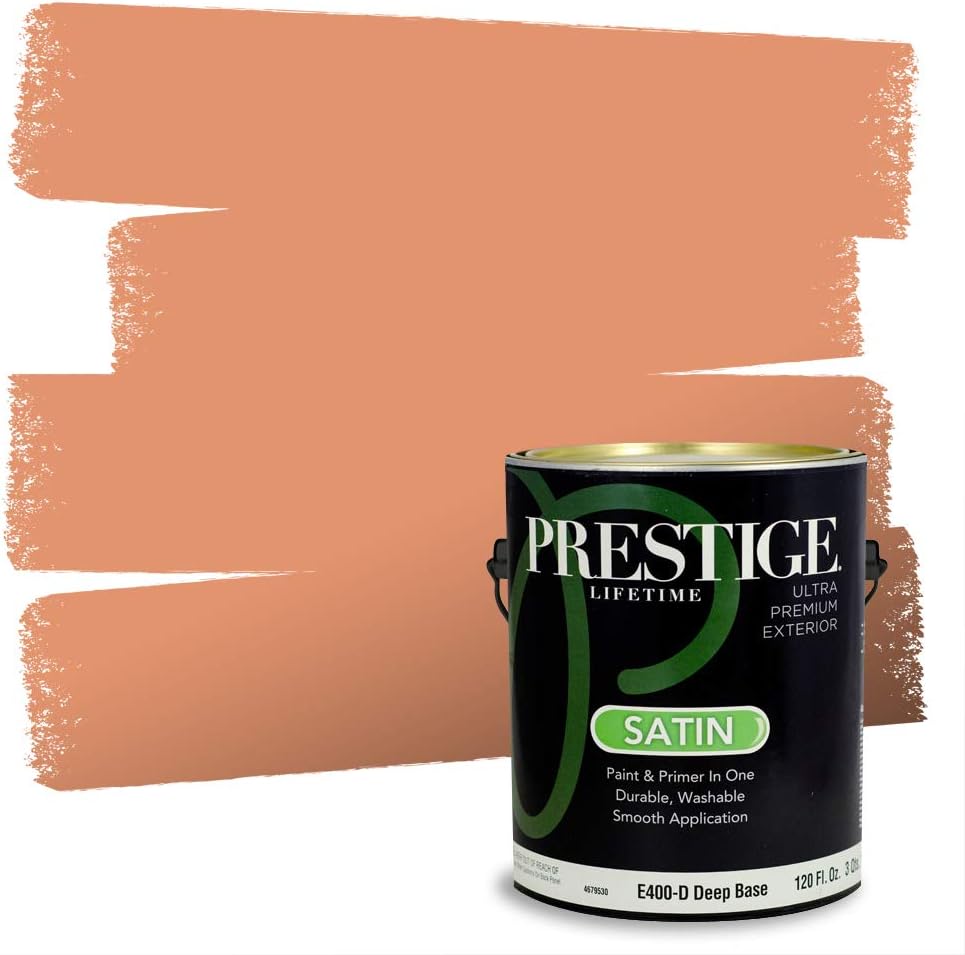 PRESTIGE Paints Exterior Paint and Primer In One, 1-Gallon, Semi-Gloss, Comparable Match of Sherwin Williams* Captivating Cream*