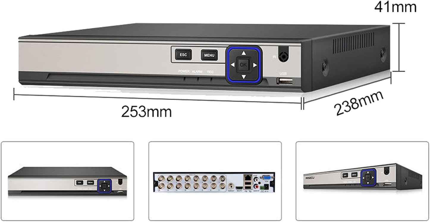 4CH 1080N Hybrid 5-in-1 AHD DVR (1080P NVR+1080N AHD+960H Analog+TVI+CVI) Standalone DVR CCTV Surveillance Security System Video Recorder Motion Detection， Hard Drive not Included