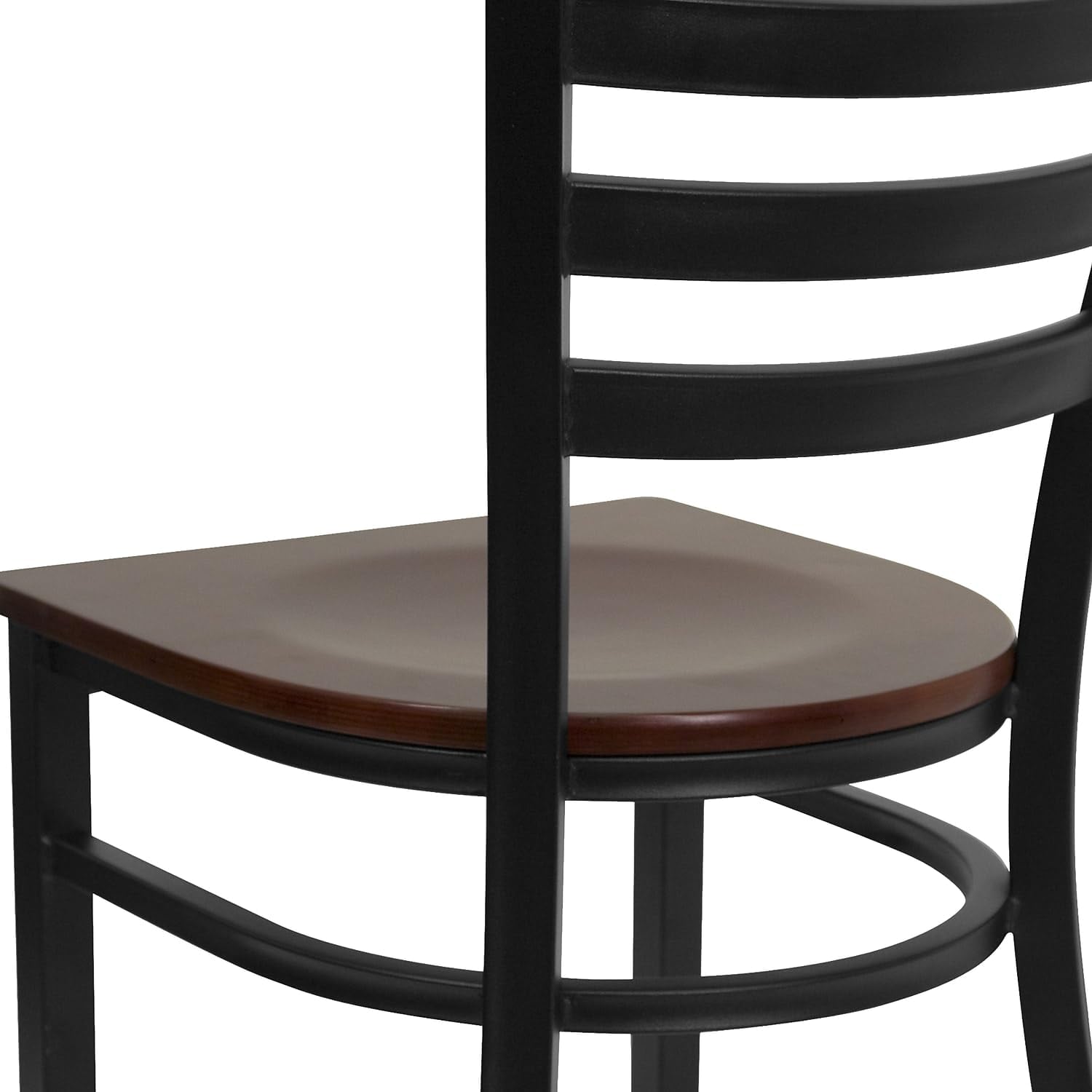 Flash Furniture Hercules Series Commercial Ladder Back Restaurant Chairs, Modern Lightweight Metal Dining Chairs with Padded Seats, Set of 2, Black