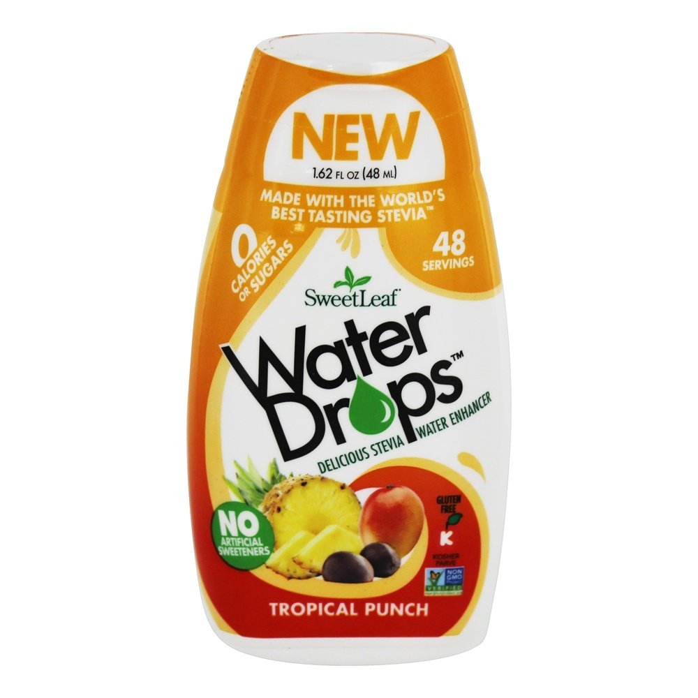 SWEET LEAF, Water Drops, Tropical Pnch, Pack of 12, Size 1.62 FZ, (Low Carb Dairy Free Gluten Free GMO Free Kosher Vegan Wheat Free Yeast Free)12