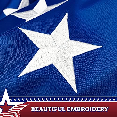 G128 - USA Pleated Fan Flag, 4x8 Feet American USA Bunting Decoration Flags Embroidered Patriotic Stars & Sewn Stripes Canvas Header Brass Grommets
