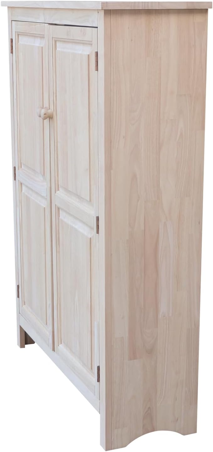 IC International Concepts Solid Wood Shaker Bookcase, Unfinished