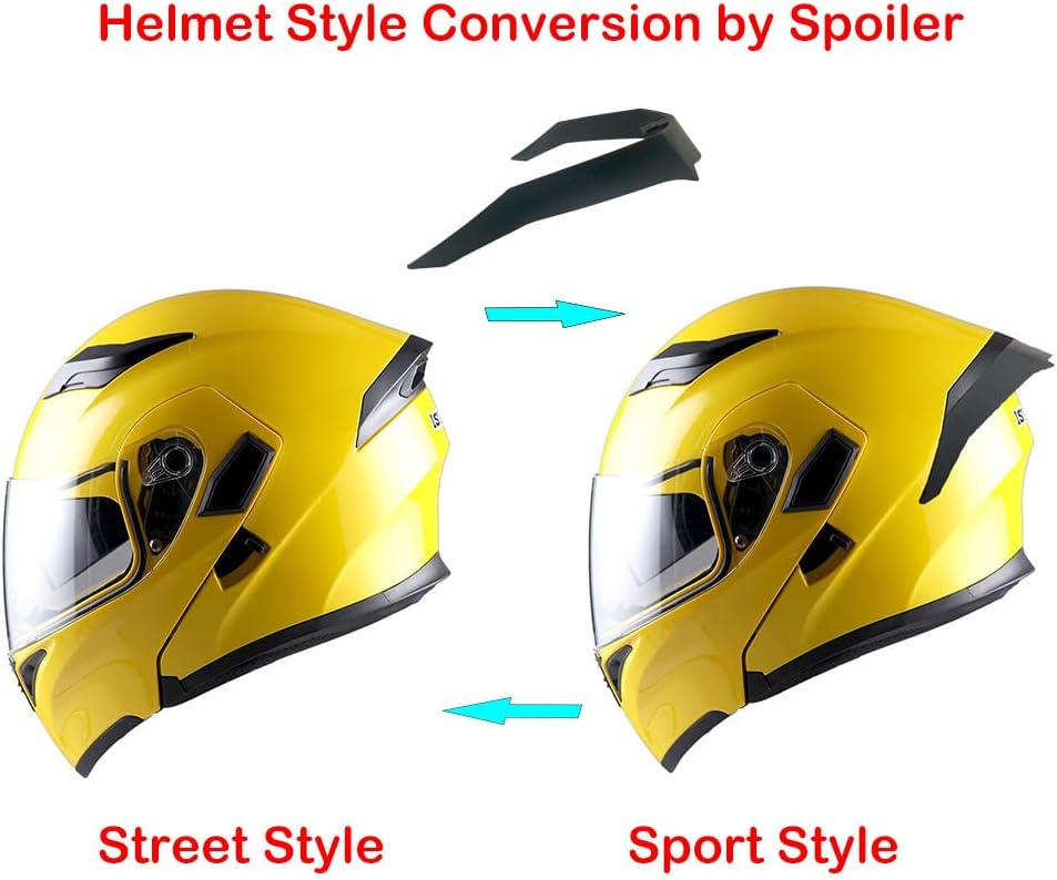 1Storm Motorcycle Modular Full Face Helmet Bike Flip up Dual Visor Sun Shield: HB89 Matt Black