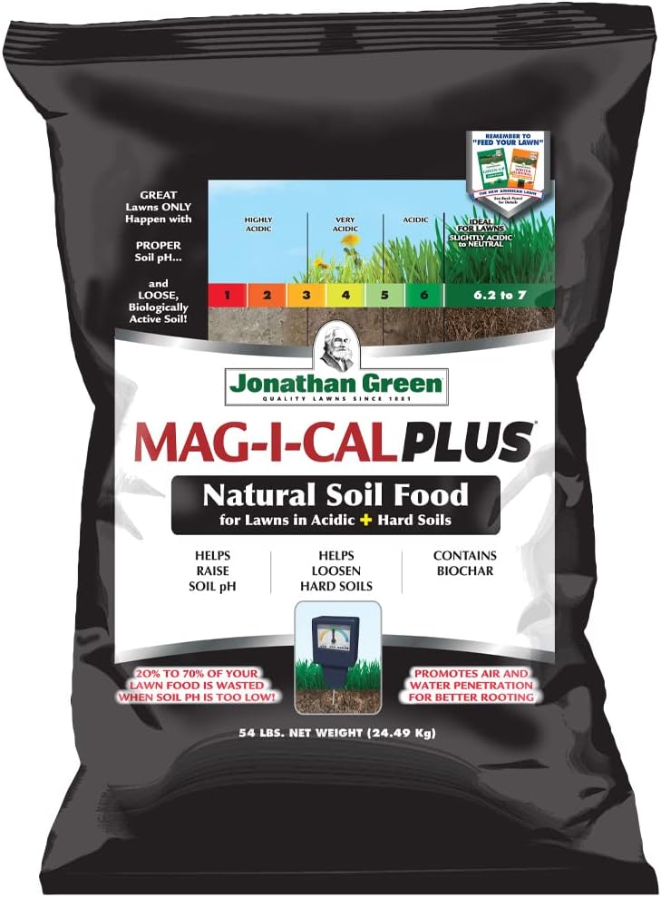 Jonathan Green (11354) Mag-I-Cal Plus Soil Food for Lawns in Acidic & Hard Soils - Soil Amendment for Grass (5,000 Sq. Ft.)