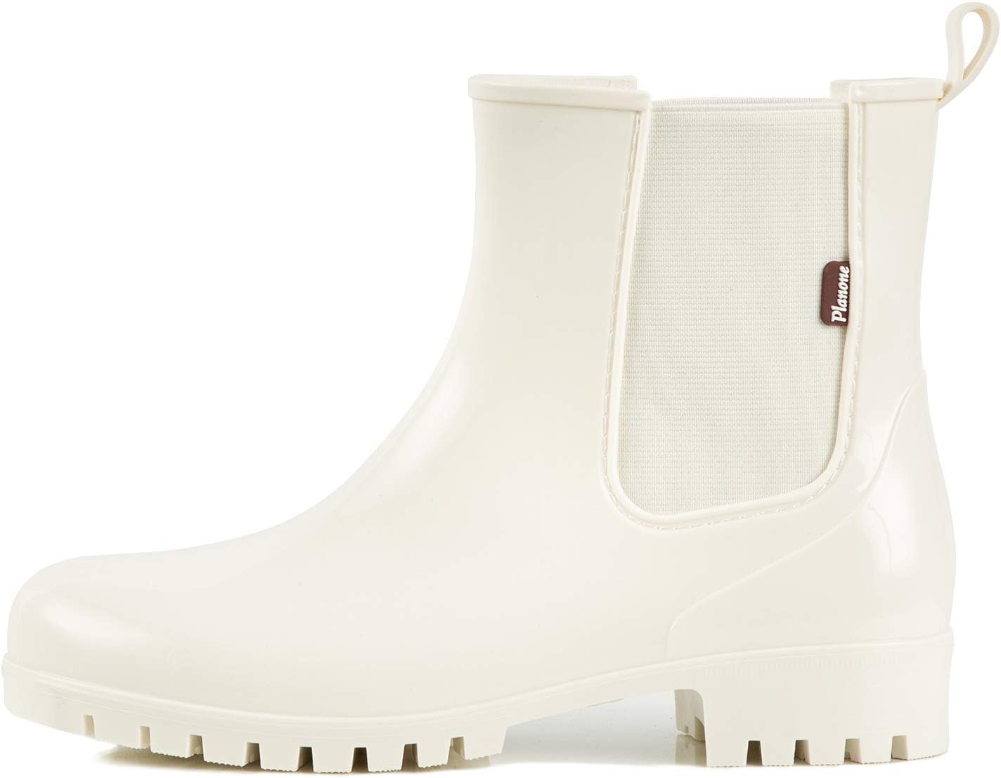 planone Cute Short Rain Boots for Women, Waterproof Chelsea Ankle Boots