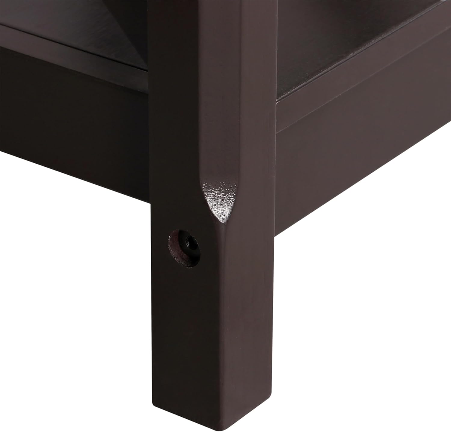 Yaheetech X-Side Frame End Table with 2-Tier Storage Shelf, Espresso
