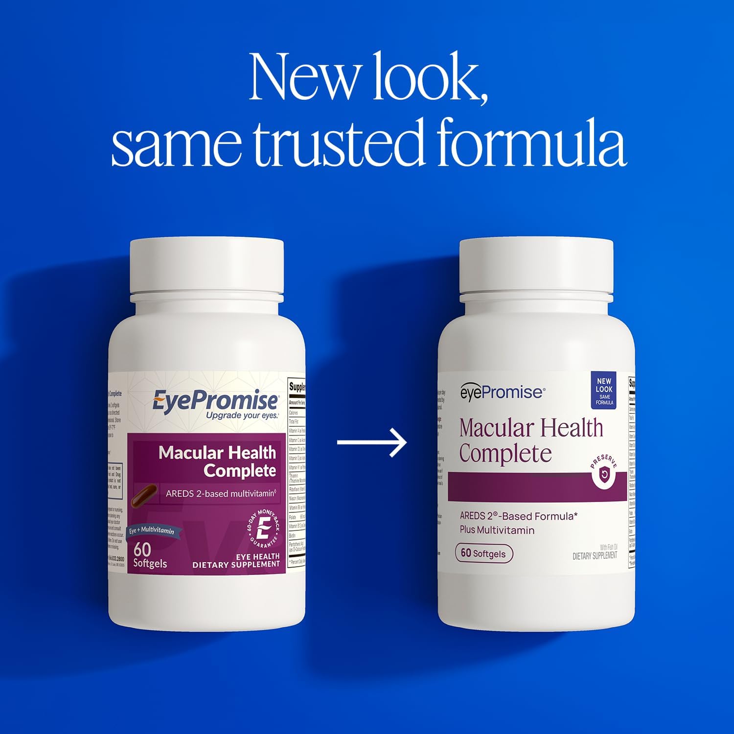 EyePromise Macular Health Eye Vitamins with Multivitamin, 60 Softgels | Eye Health Supplements for Macular Support with Omega 3, Fish Oil