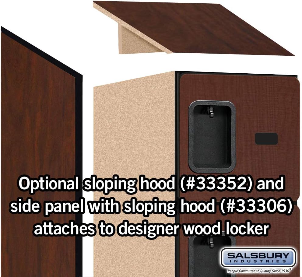 Salsbury Industries 6-Tier Box Style Designer Wood Locker with One Wide Storage Unit, 6-Feet High by 21-Inch Deep, Mahogany