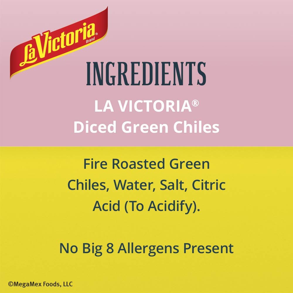La Victoria Fire Roasted Diced Green Chiles Mild, 4 Ounce (Pack of 24)