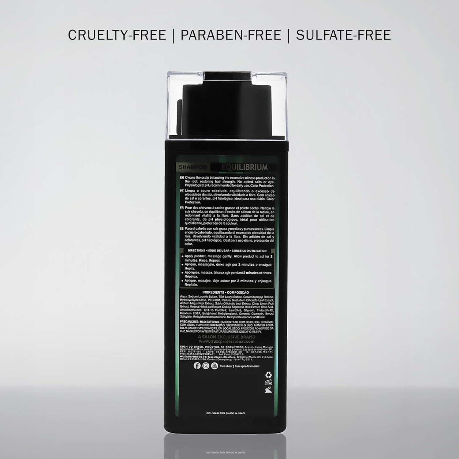 TRUSS Equilibrium Shampoo, Oily Scalp Sulfate & Dye Free, 10.14 oz | Balancing shampoo for combination hair. Color safe formula for oily hair