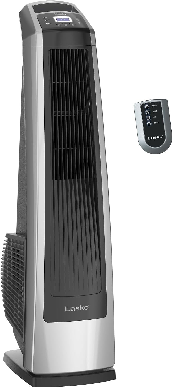 Lasko High Velocity Oscillating Tower Fan - 35" - U35115 - Silver/Black