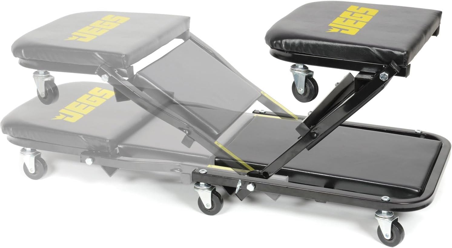 JEGS 2-in-1 Folding Creeper & Z-Seat | 2-in-1 Folding Creeper & Z-Seat for supporting the driver or passenger in the vehicle; steel construction