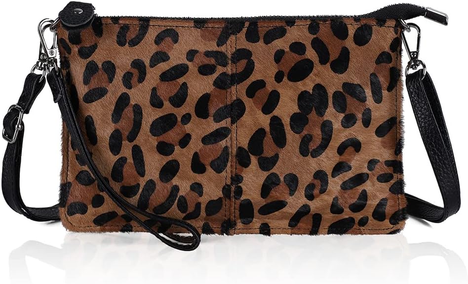 befen Genuine Leather Small Crossbody Bags for Women Wristlet Wallet Purses | Real Leather, RFID Blocking Card Slots, Wristlet Strap, Clutch Purse, Fit iPhone 17 Pro Max, Leather Handbags