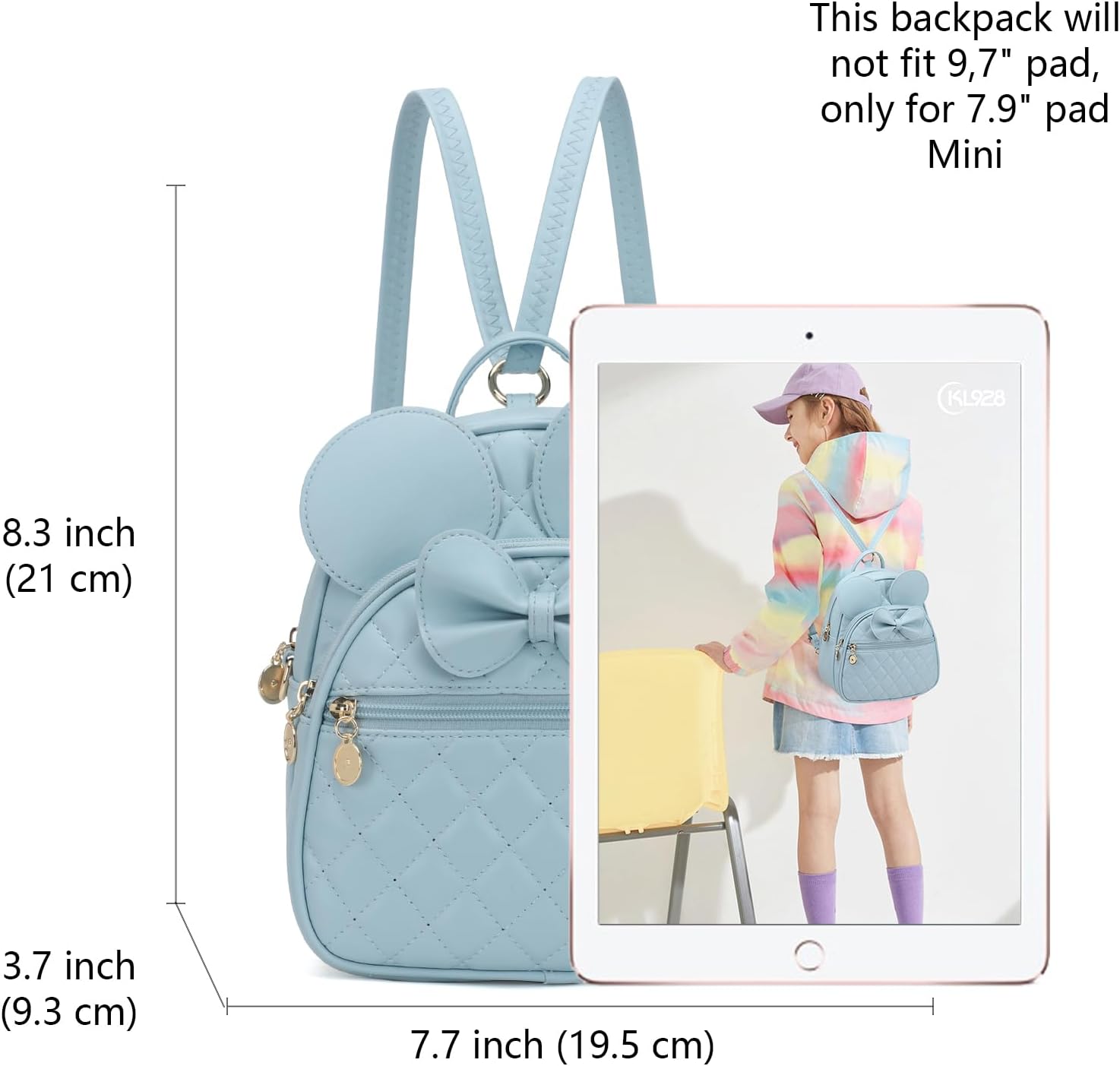 KL928 Girls Mini Backpack Bowknot Polka Dot Cute Small Daypacks Convertible Shoulder Bag Purse for Women