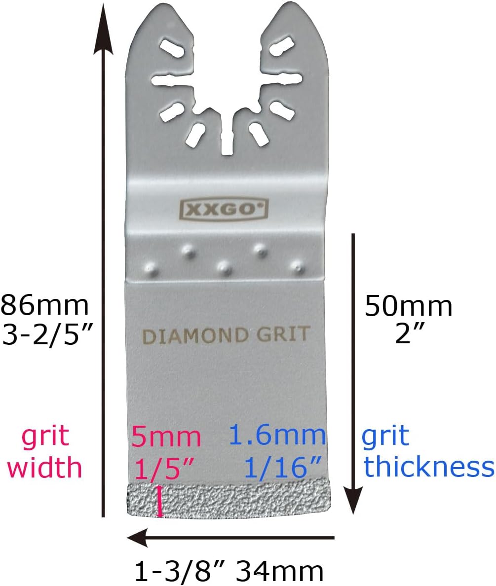 XXGO 4 Pcs Oscillating Multi Tool Diamond Grout Removal Blades XG4002D