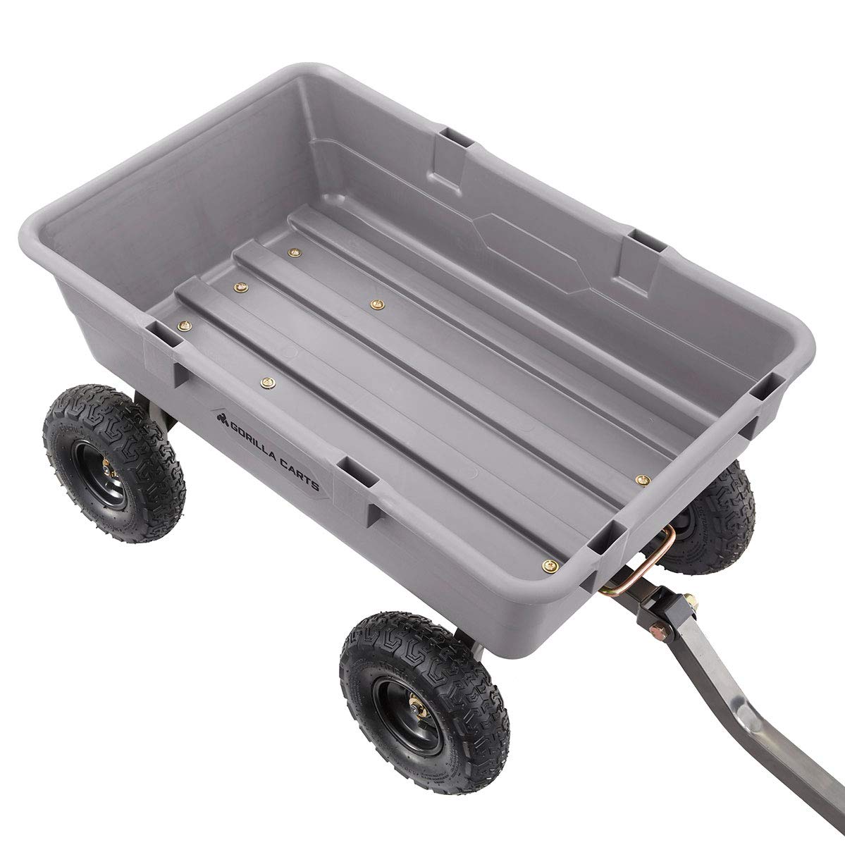 Gorilla Carts Poly Garden Dump Garden Cart with Easy to Assemble Steel Frame, Camping Wagon with Quick Release System, 1200 Pound Capacity, and 13 Inch Tires | 1,200-lb Capacity, 6 Cu Ft Tub Poly Dump Cart with Quick-Release Dump for Bigger Yard Cleanup…