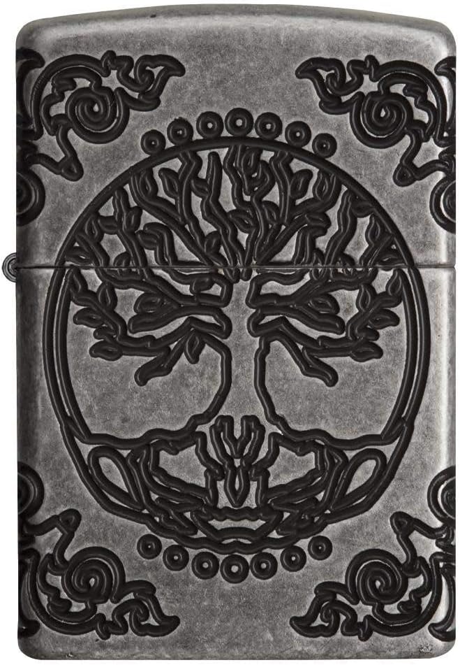 Zippo Tree of Life Pocket Lighter - Refillable Flip-Top Windproof Lighters - Spiritual and Symbolic Design Pocket Lighters - Luxury Metal Lighter Made in USA