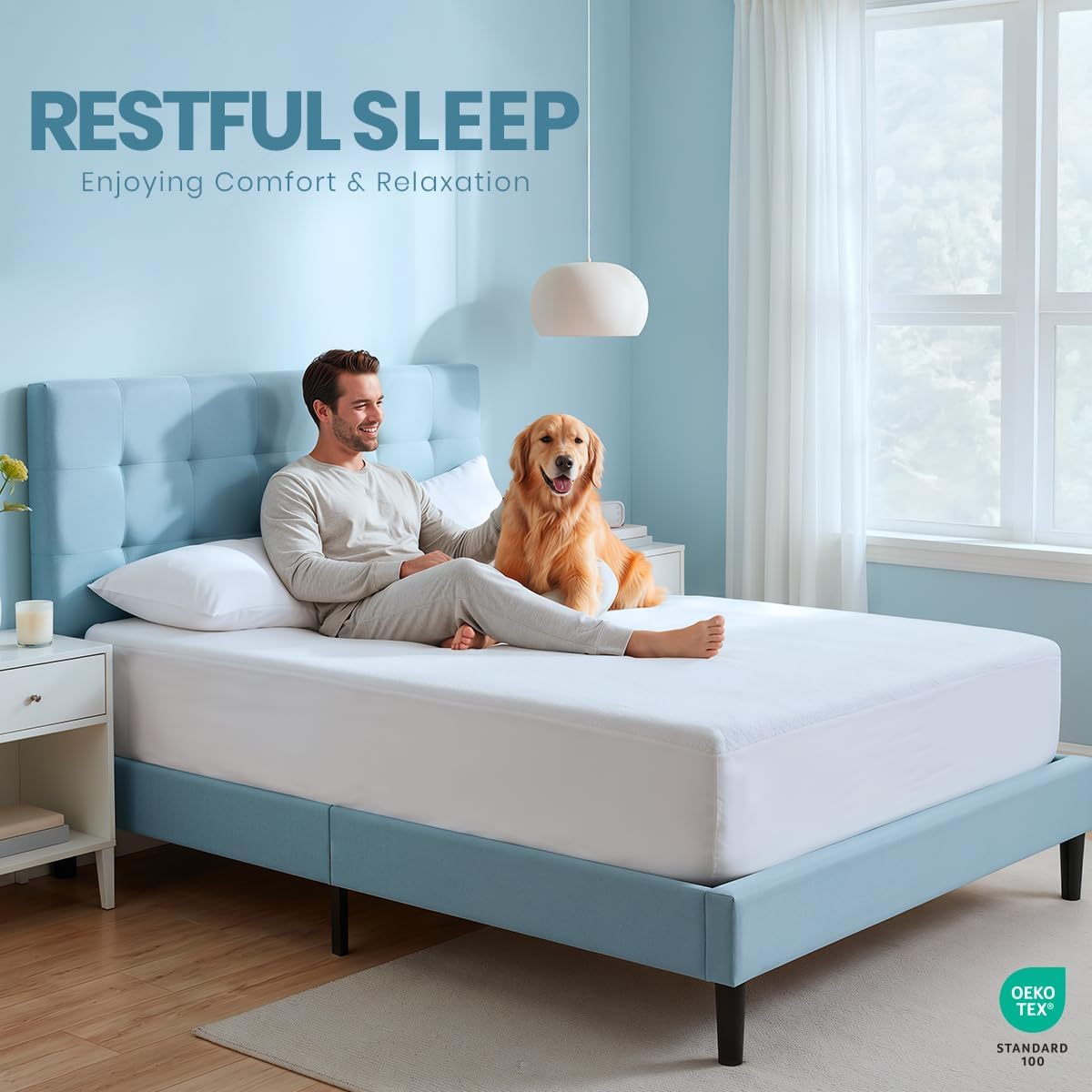Waterproof Queen Size Mattress Protector fits Upto 17" deep Mattresses | Utopia Bedding 200 GSM Soft & Breathable Mattress Cover, Dirt-Proof, Noiseless, Machine Washable Fitted Sheet Style, White