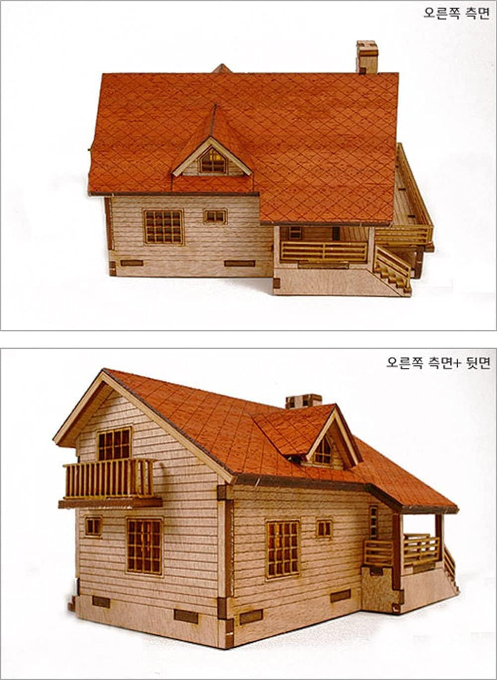 Desktop Wooden Model Kit Garden House A with a Large Deck by YOUNGMODELER by Young Modeler