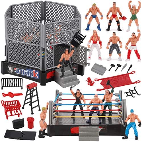 Liberty Imports Ultimate 32-Piece Wrestling Miniature Toys for Kids Pretend Play