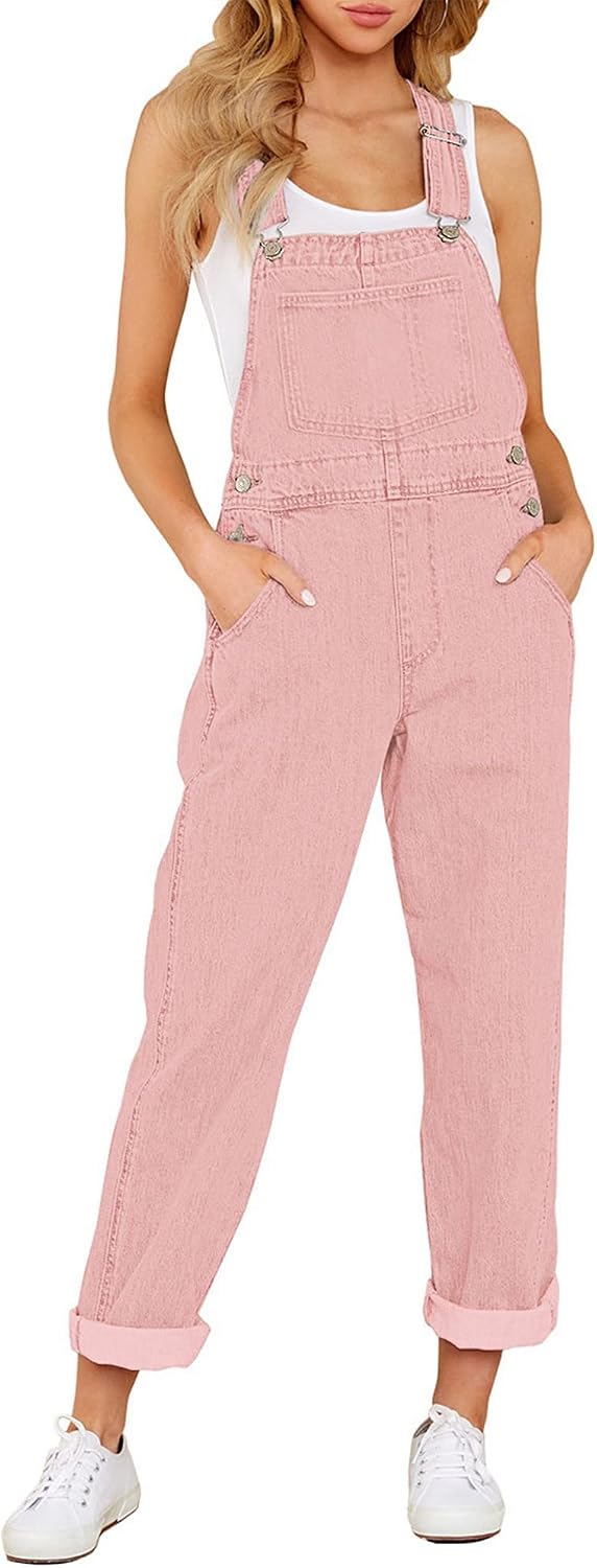LookbookStore Denim Overalls for Women Dressy Stretch Bib Jean Jumpsuits