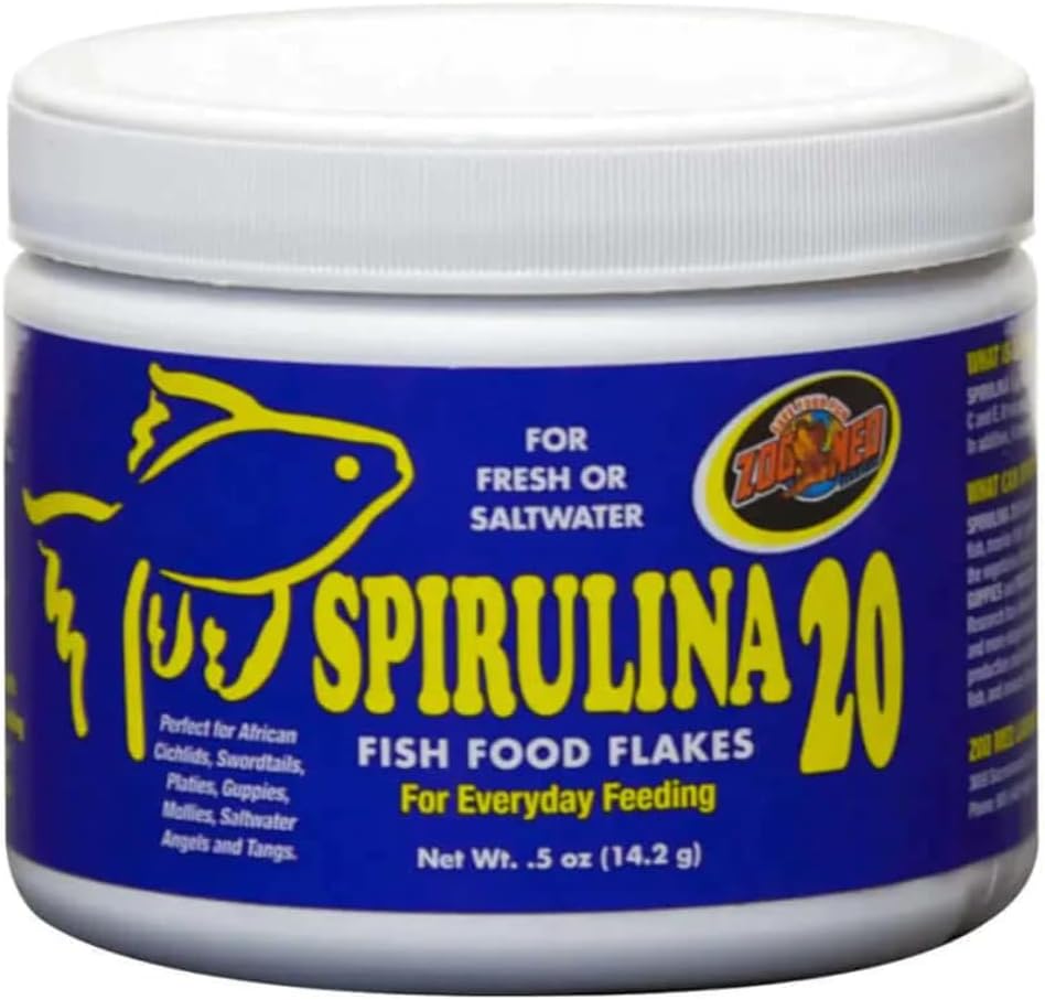 Zoo Med Spirulina 20 Flake Fish Food, 4-Ounce