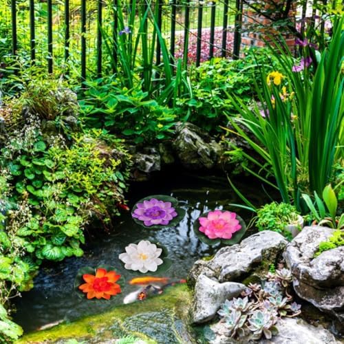 Set of 4pcs Floating Pond Decor Water Lily/Lotus Foam Flower