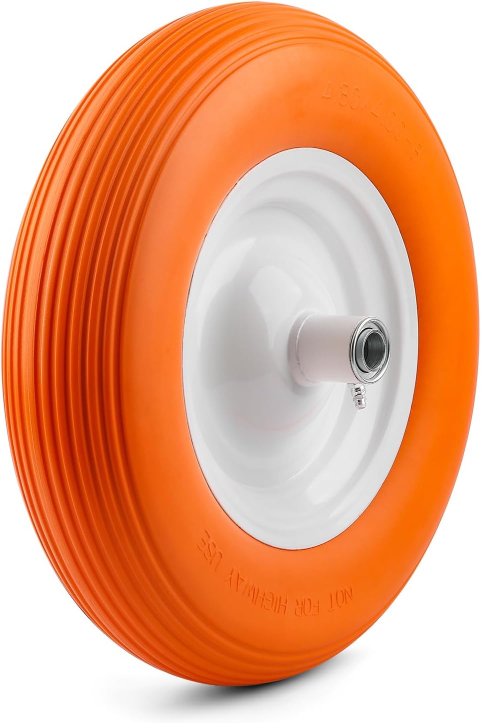 UniversalY Fit, Flat Free Wheelbarrow Tire - Fits all 5/8" OR 3/4" HUB - 5 Year Warranty