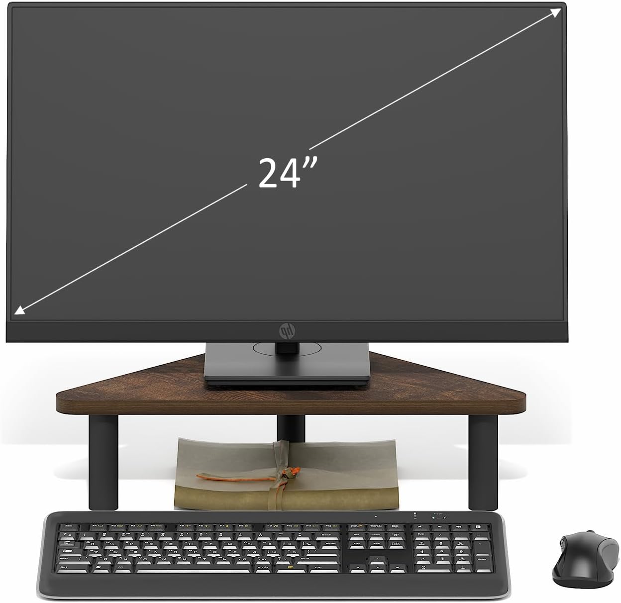 FURINNO Turn-N-Tube Monitor Stand, French Oak Grey/Black