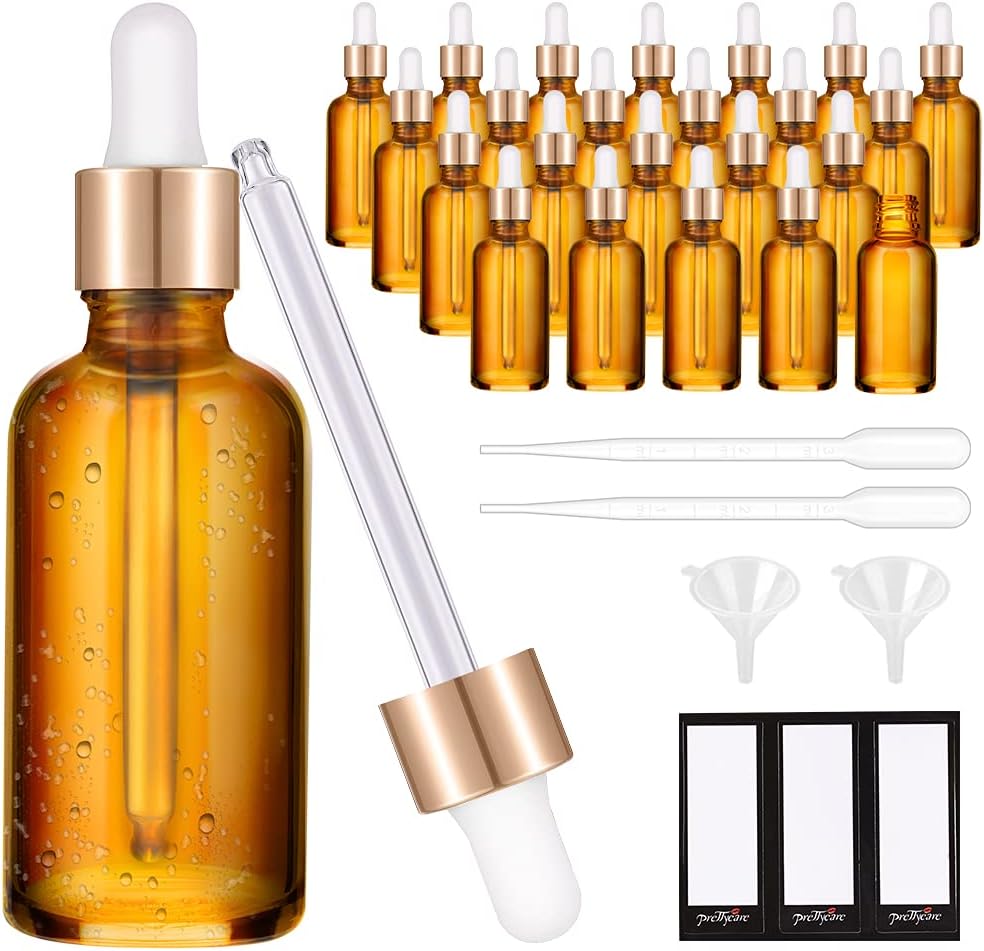 PrettyCare Glass Eye Dropper Bottles 99 Pack