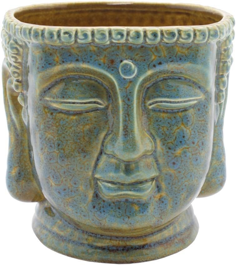 Streamline Imagined Buddha Head Ceramic Planter Pot