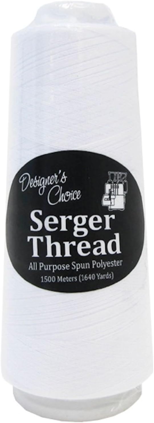 Set of 12 Black & White Serger Thread Spools for Quilting Embroidery Overlock | 100% Polyester | 1640 Yards Each | 6 Black & 6 White | For Quilting