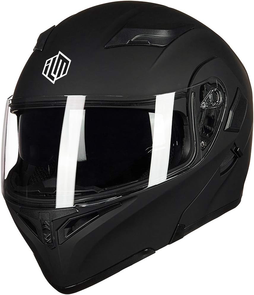 ILM Motorcycle Dual Visor Flip up Modular Full Face Helmet DOT Model 902/902L