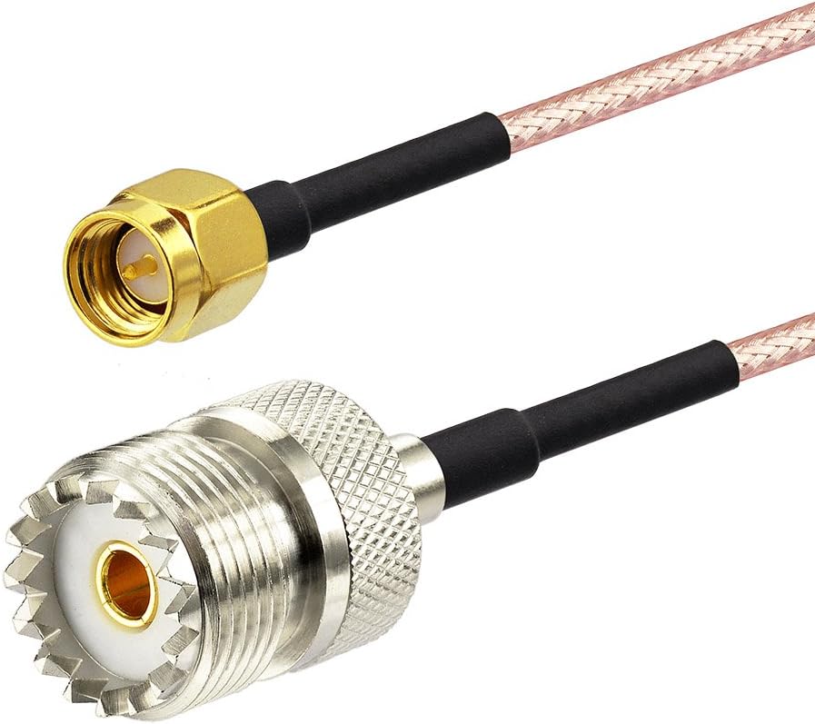 Superbat Coax UHF Female SO-239 to SMA Female Adapter Extension Cable RG316 12" for Baofeng CB Radio Handheld Walkie Talkie 2pcs