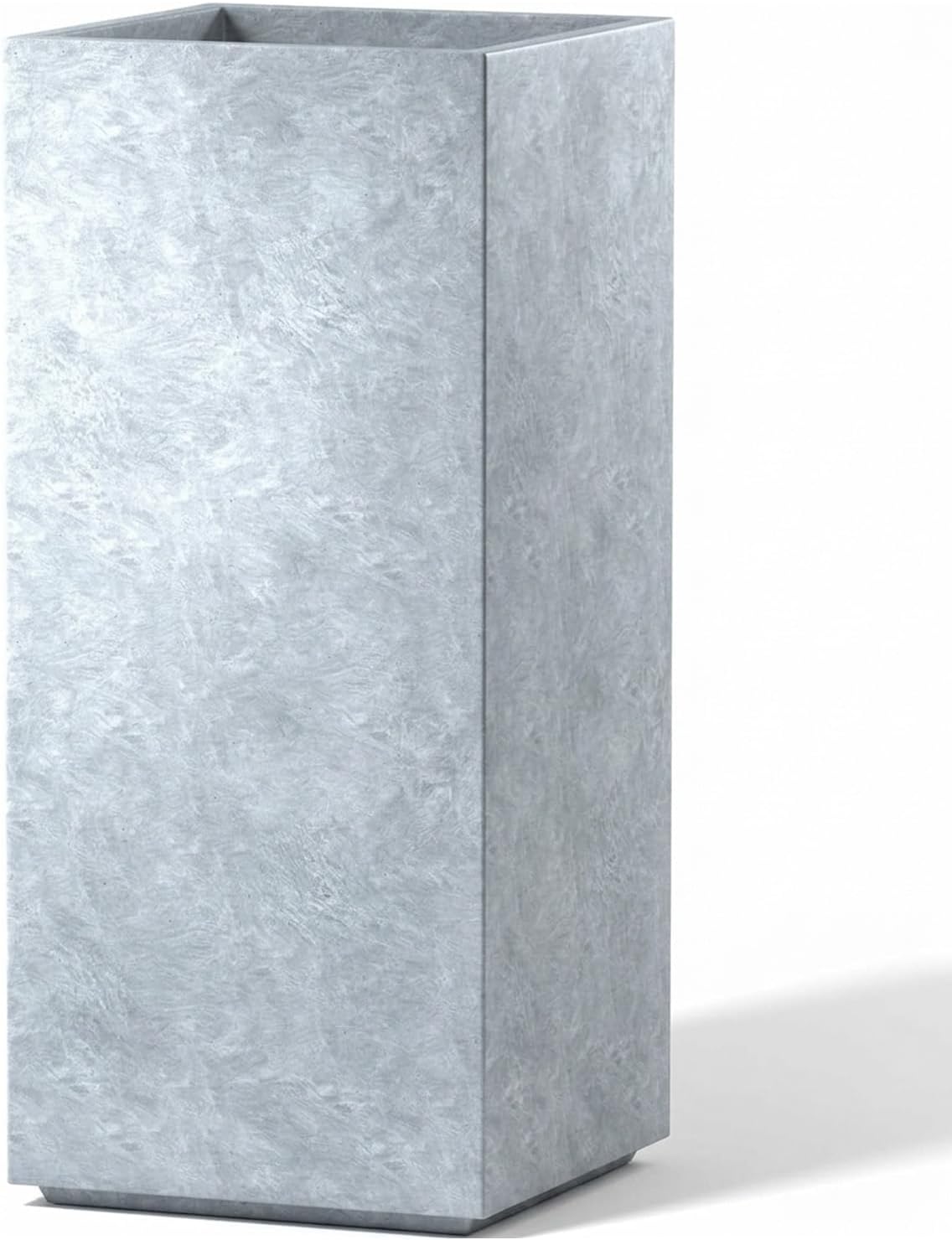 Kante Accent Column Square Pale Gray Concrete Planter 23.6" H, Outdoor