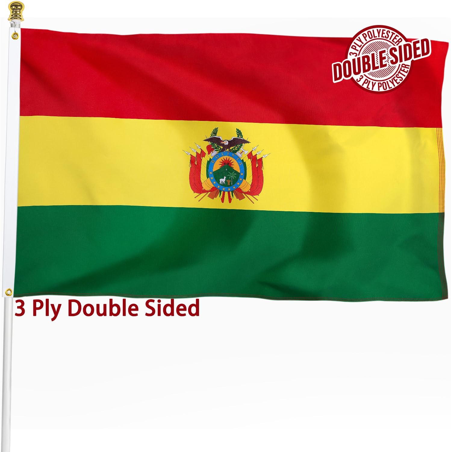 Nicaragua Flag 3x5 ft Outdoor Bandera de Nicaragua Nicaraguan National Flag | Double Sided 3 Ply Heavy Duty Polyester Banner with Brass Grommets for Home and Outdoor Decoration, 4 Rows Stitching