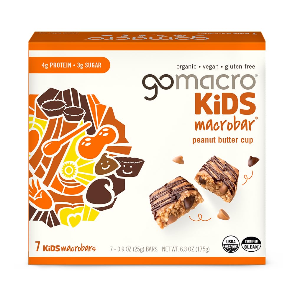 GoMacro Kids MacroBar Organic Vegan Snack Bars - Oatmeal Chocolate Chip Cookie (0.90 Ounce Bars, 7 Count)