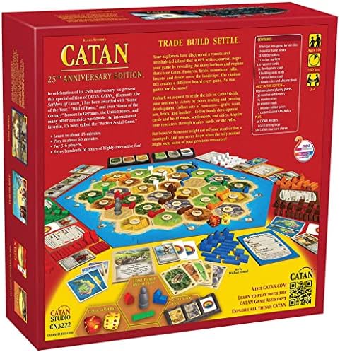 CATAN Board Game 25th Anniversary Edition | Includes The Base Game and The 5-6 Player Extension | Family Board Game | Board Game for Adults and