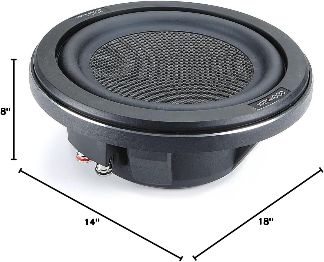 Kenwood EXcelon KFC-XW800F 600W Peak (150W RMS) 8" EXcelon Series Shallow-Mount Single 4 Ohm Slim Subwoofer