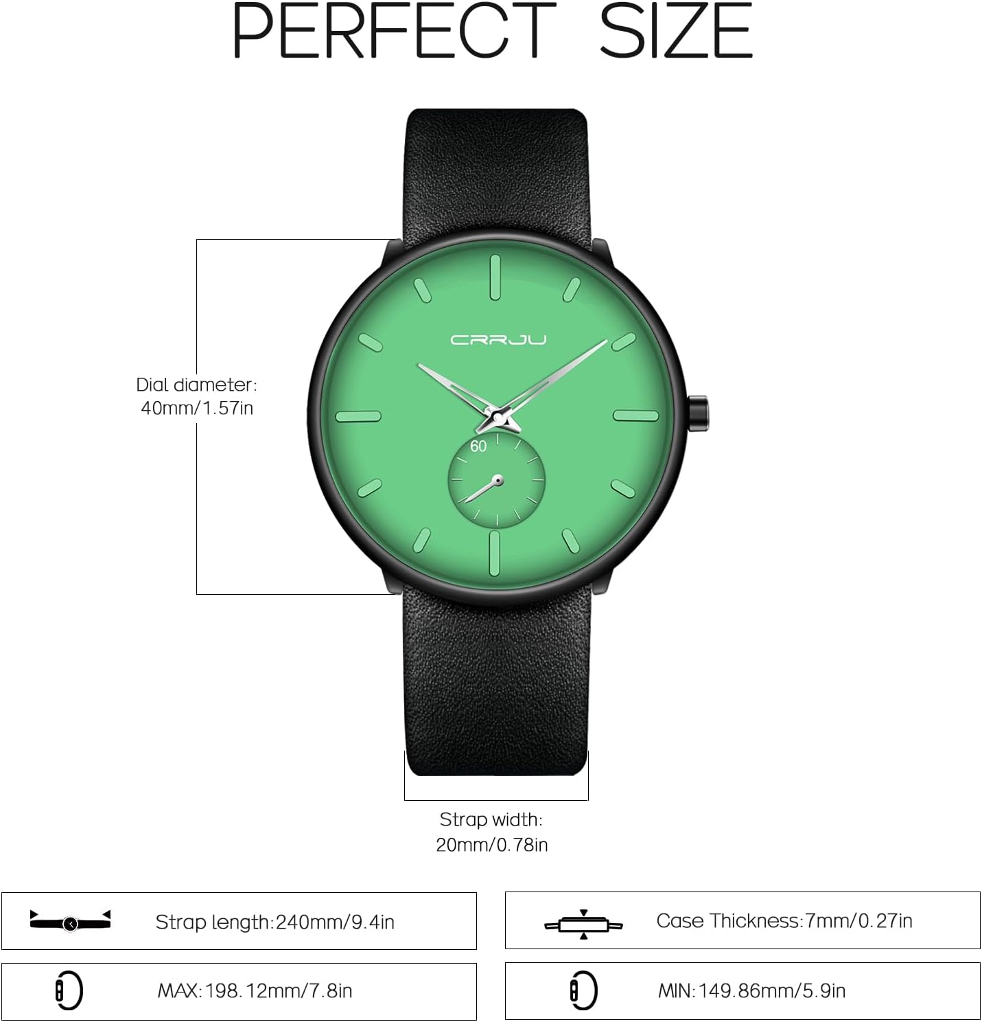 Mens Watches Ultra-Thin Minimalist Waterproof-Fashion Wrist Watch for Men Unisex Dress with Leather Band